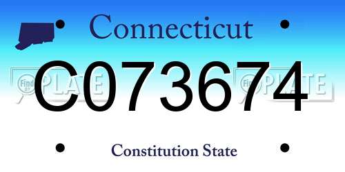 C073674 Connecticut License Plate