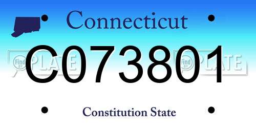C073801 Connecticut License Plate