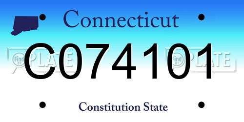 C074101 Connecticut License Plate