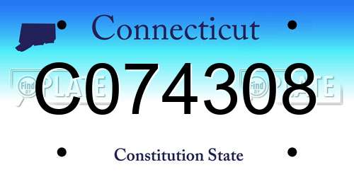 C074308 Connecticut License Plate