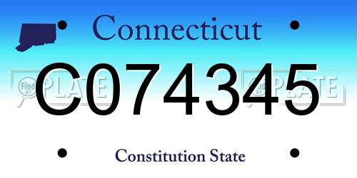 C074345 Connecticut License Plate