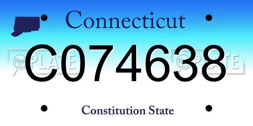 C074638 Connecticut License Plate