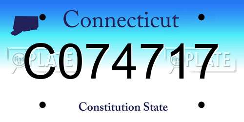 C074717 Connecticut License Plate
