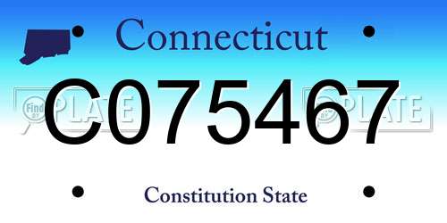 C075467 Connecticut License Plate