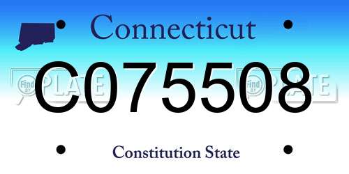 C075508 Connecticut License Plate