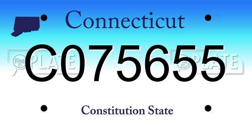C075655 Connecticut License Plate