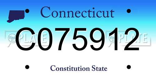 C075912 Connecticut License Plate