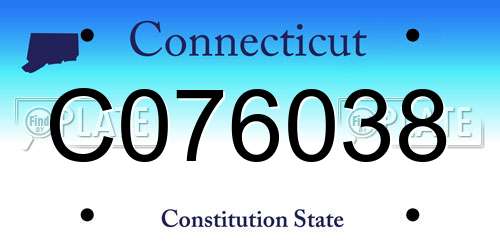 C076038 Connecticut License Plate