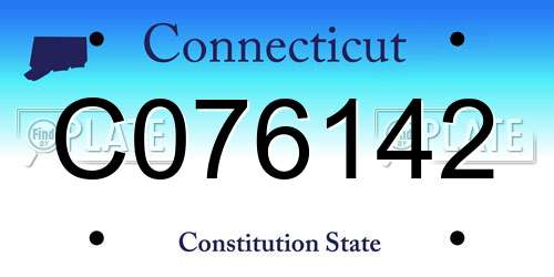 C076142 Connecticut License Plate