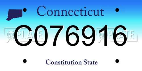 C076916 Connecticut License Plate