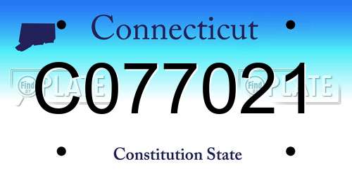 C077021 Connecticut License Plate