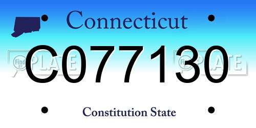 C077130 Connecticut License Plate