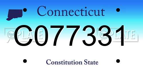 C077331 Connecticut License Plate