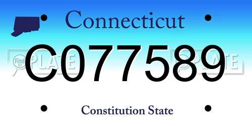 C077589 Connecticut License Plate