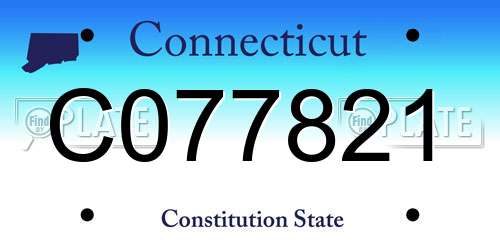 C077821 Connecticut License Plate