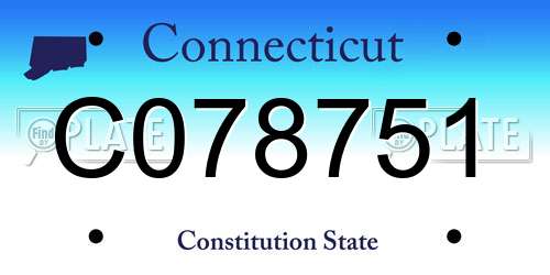 C078751 Connecticut License Plate