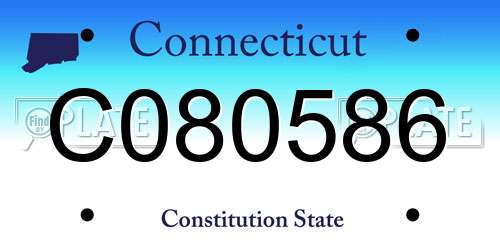 C080586 Connecticut License Plate
