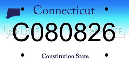 C080826 Connecticut License Plate