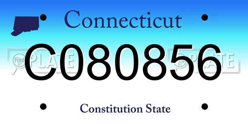 C080856 Connecticut License Plate
