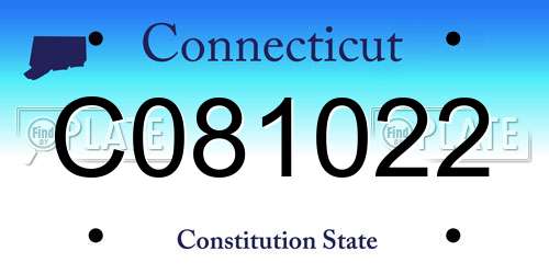 C081022 Connecticut License Plate