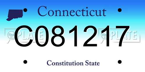 C081217 Connecticut License Plate