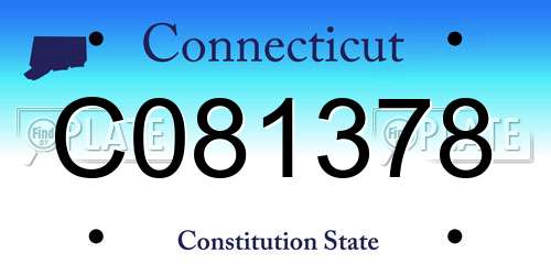 C081378 Connecticut License Plate