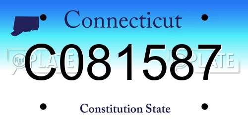 C081587 Connecticut License Plate