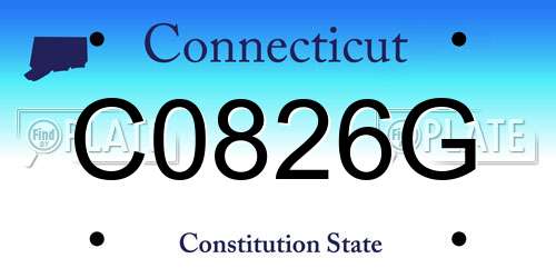 C0826G Connecticut License Plate