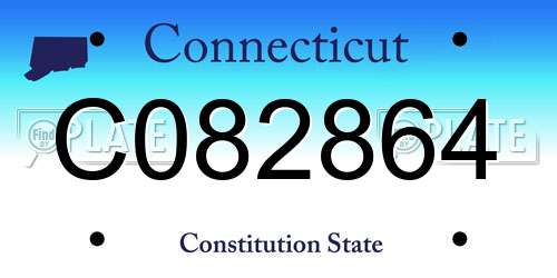 C082864 Connecticut License Plate