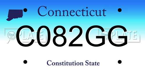 C082GG Connecticut License Plate