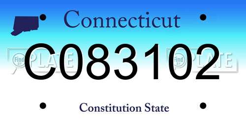C083102 Connecticut License Plate