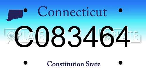 C083464 Connecticut License Plate
