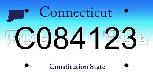 C084123 Connecticut License Plate