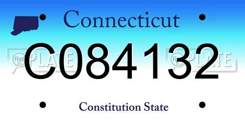 C084132 Connecticut License Plate