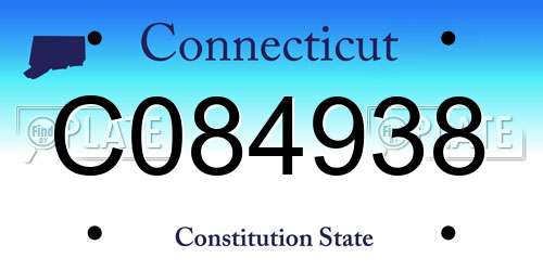 C084938 Connecticut License Plate