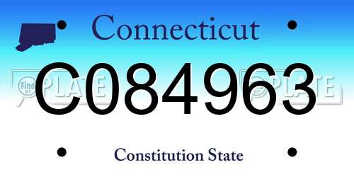 C084963 Connecticut License Plate
