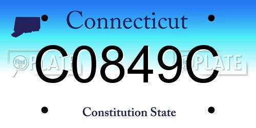 C0849C Connecticut License Plate