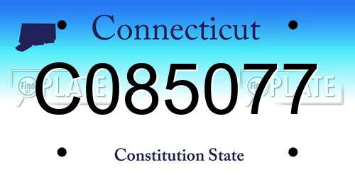 C085077 Connecticut License Plate