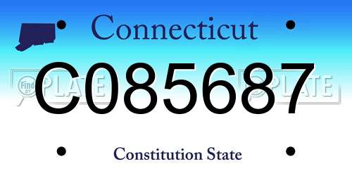 C085687 Connecticut License Plate