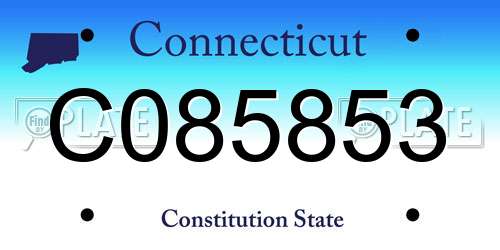C085853 Connecticut License Plate