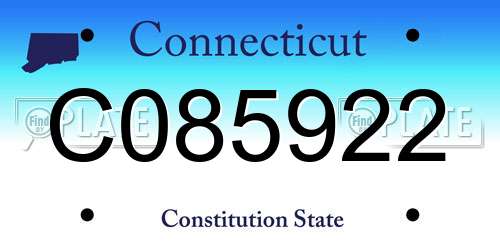 C085922 Connecticut License Plate