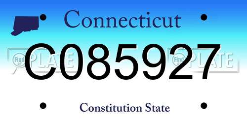 C085927 Connecticut License Plate