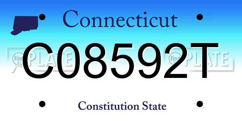 C08592T Connecticut License Plate