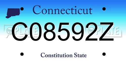 C08592Z Connecticut License Plate