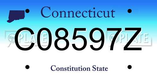 C08597Z Connecticut License Plate