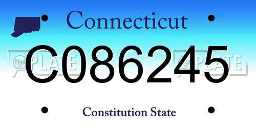 C086245 Connecticut License Plate