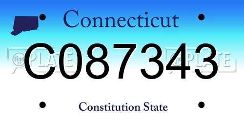 C087343 Connecticut License Plate