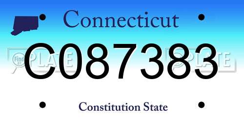 C087383 Connecticut License Plate