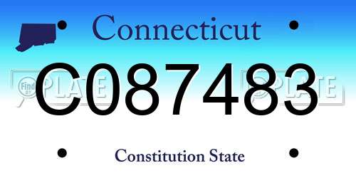 C087483 Connecticut License Plate