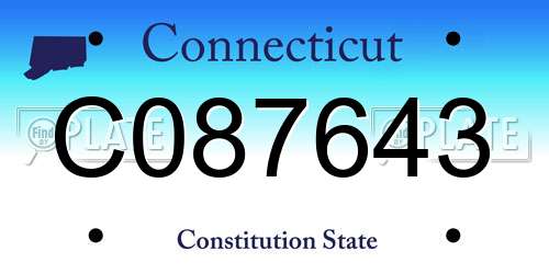 C087643 Connecticut License Plate